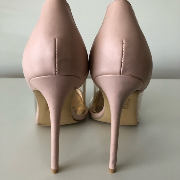 Transparent White Pointed Toe Pump - Picture 4 of 7